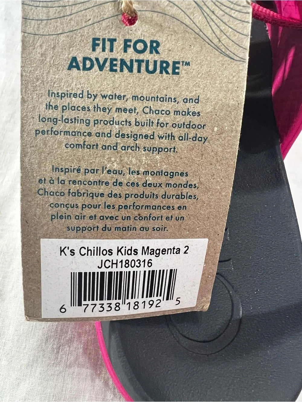 Chaco K’s Chillos Kids Magenta Pink Adjustable Slide Sandals Size 2